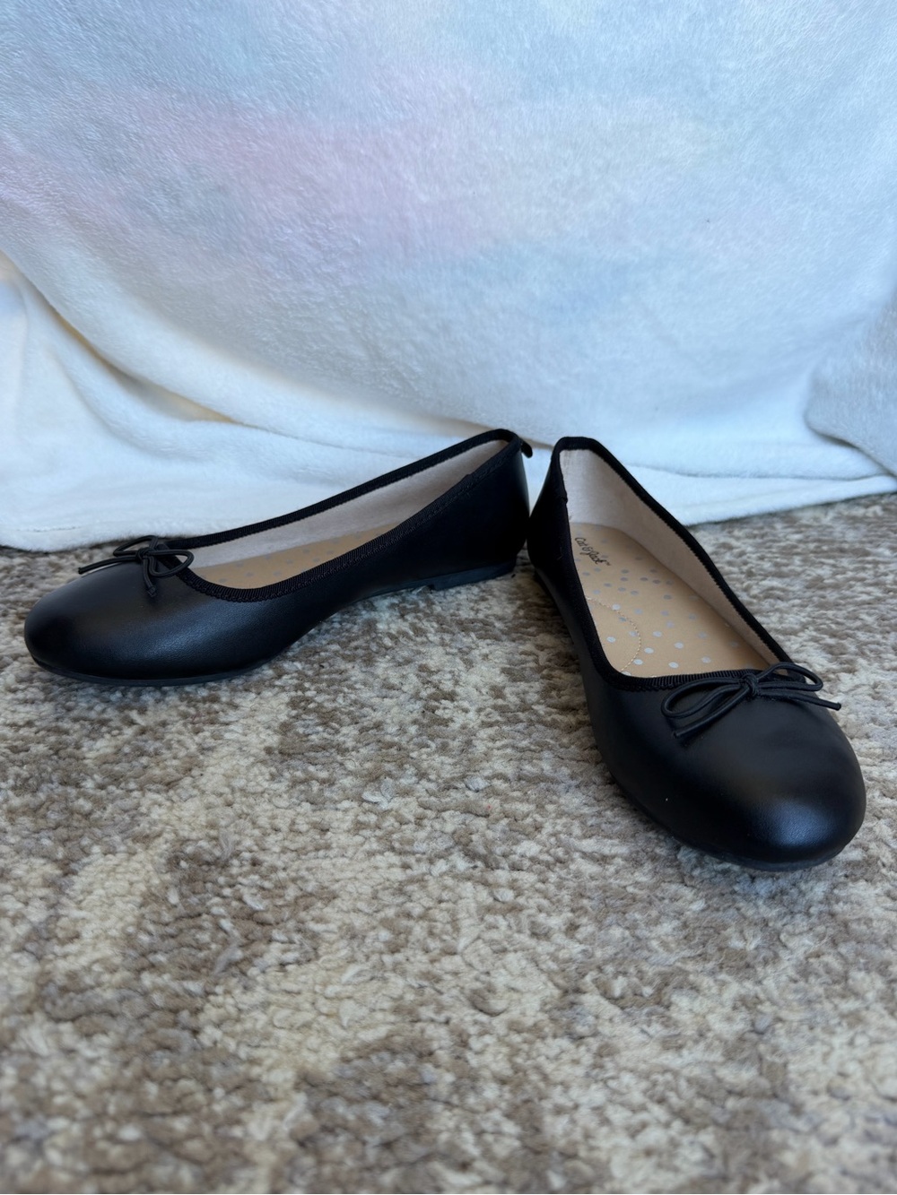 Cat & Jack Black Bow Ballet Flats for Girls